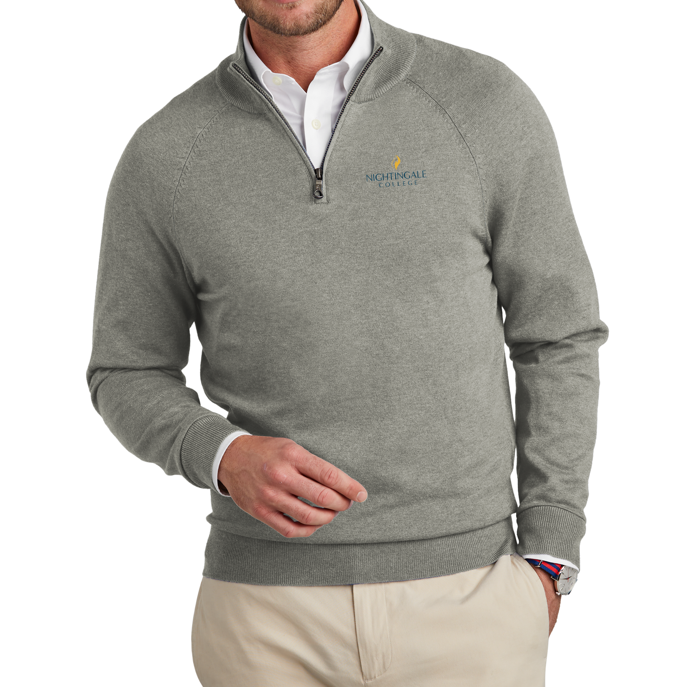Brooks Brothers® Cotton Stretch 1/4-Zip Sweater