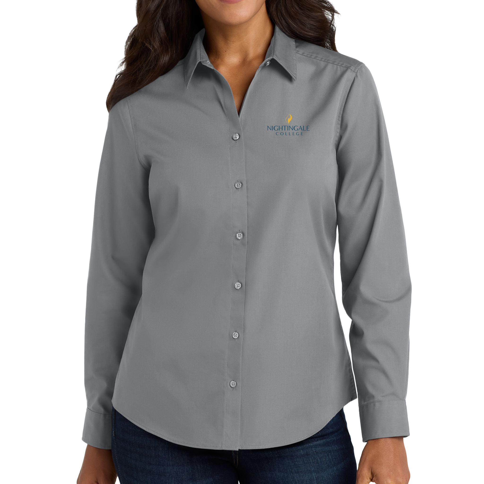 Port Authority® Women's Long Sleeve Carefree Poplin Shirt