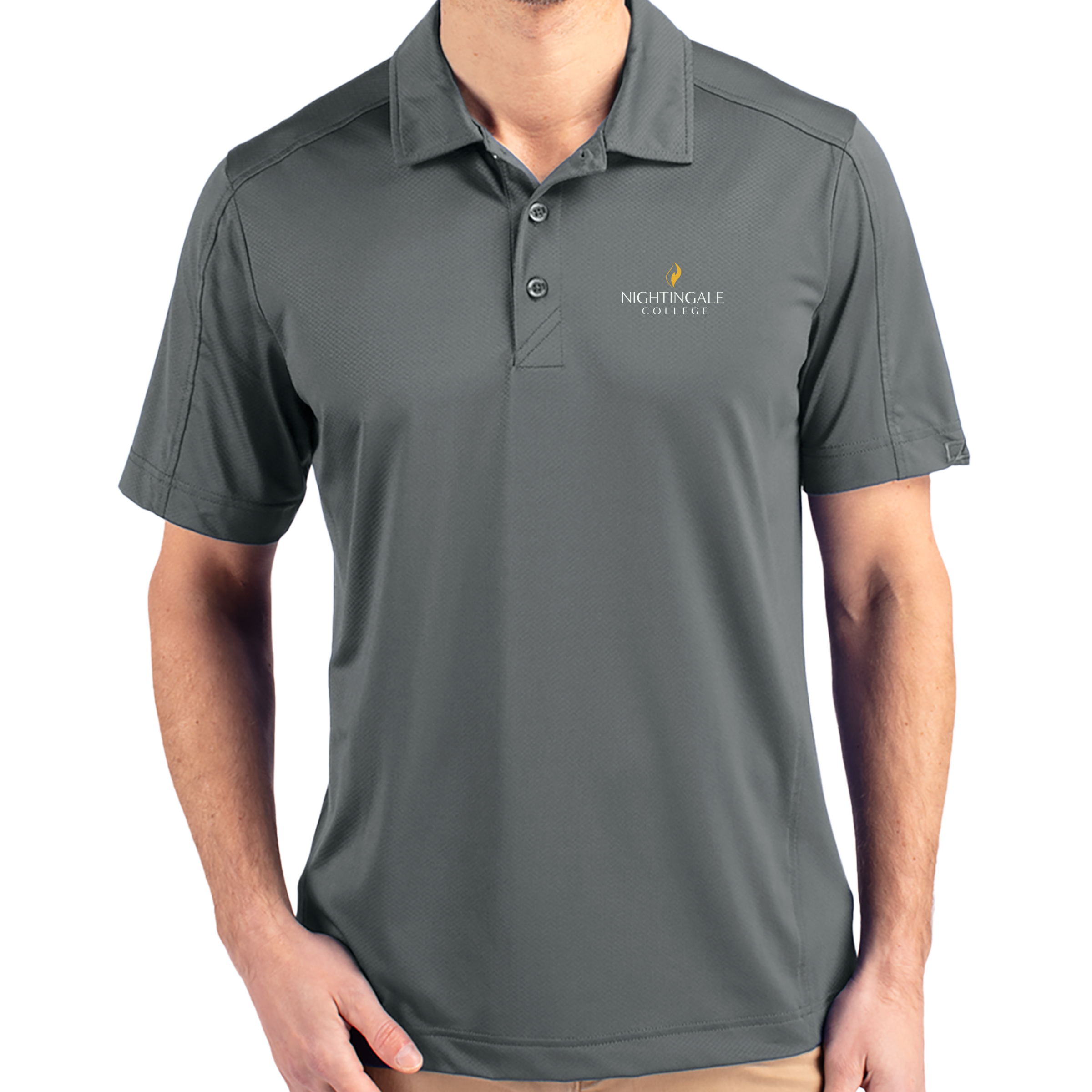 Cutter & Buck Prospect Eco Textured Stretch Recycled Mens Short Sleeve Polo