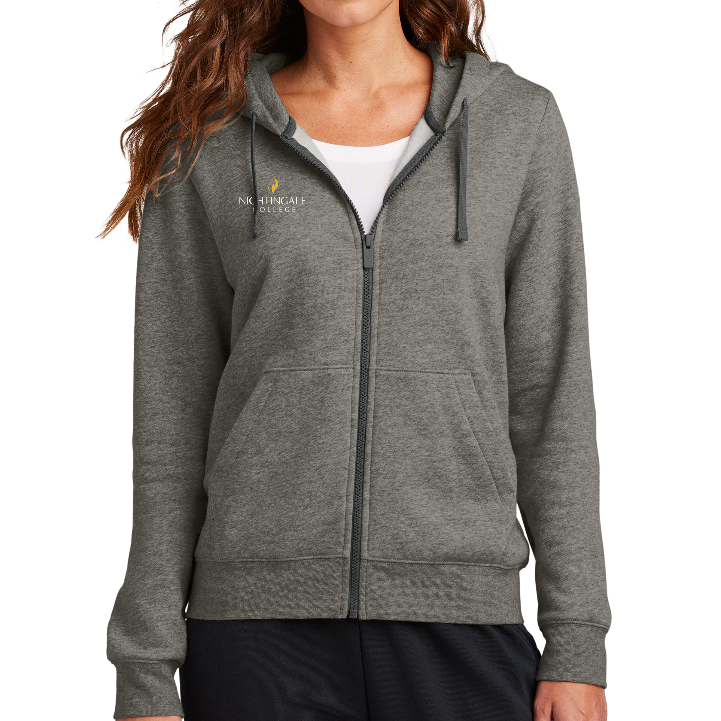 Nike Ladies Club Fleece Sleeve Swoosh Full-Zip Hoodie